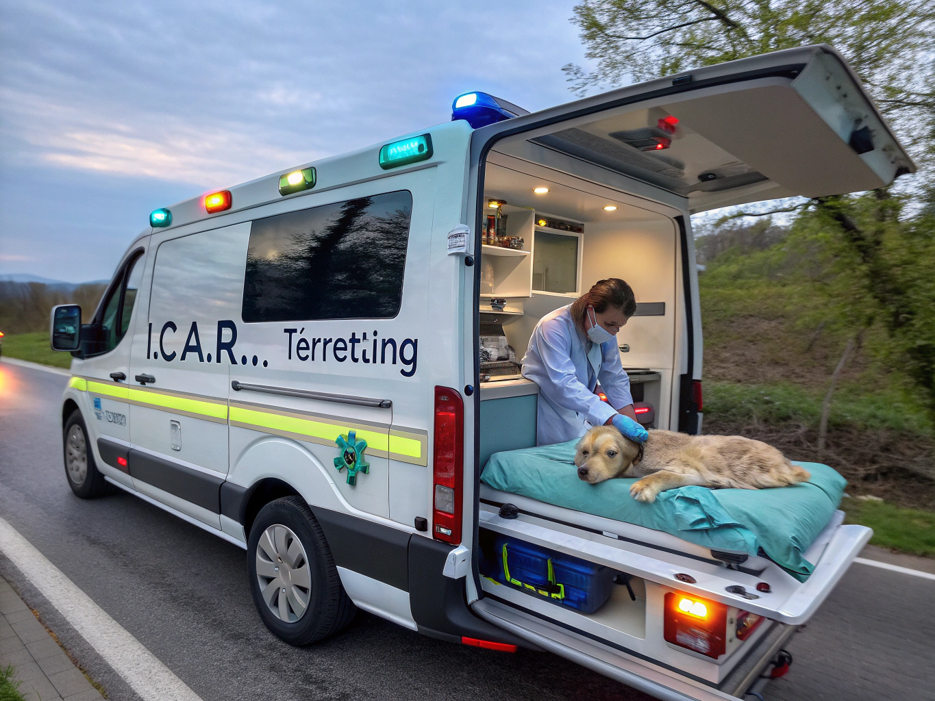 Veterinarian reviewing medical charts for a pet